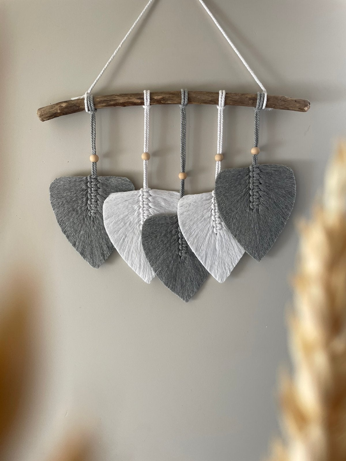 Macrame veren wandkleed wandhanger, Huis en Inrichting, Ophalen of Verzenden, Nieuw