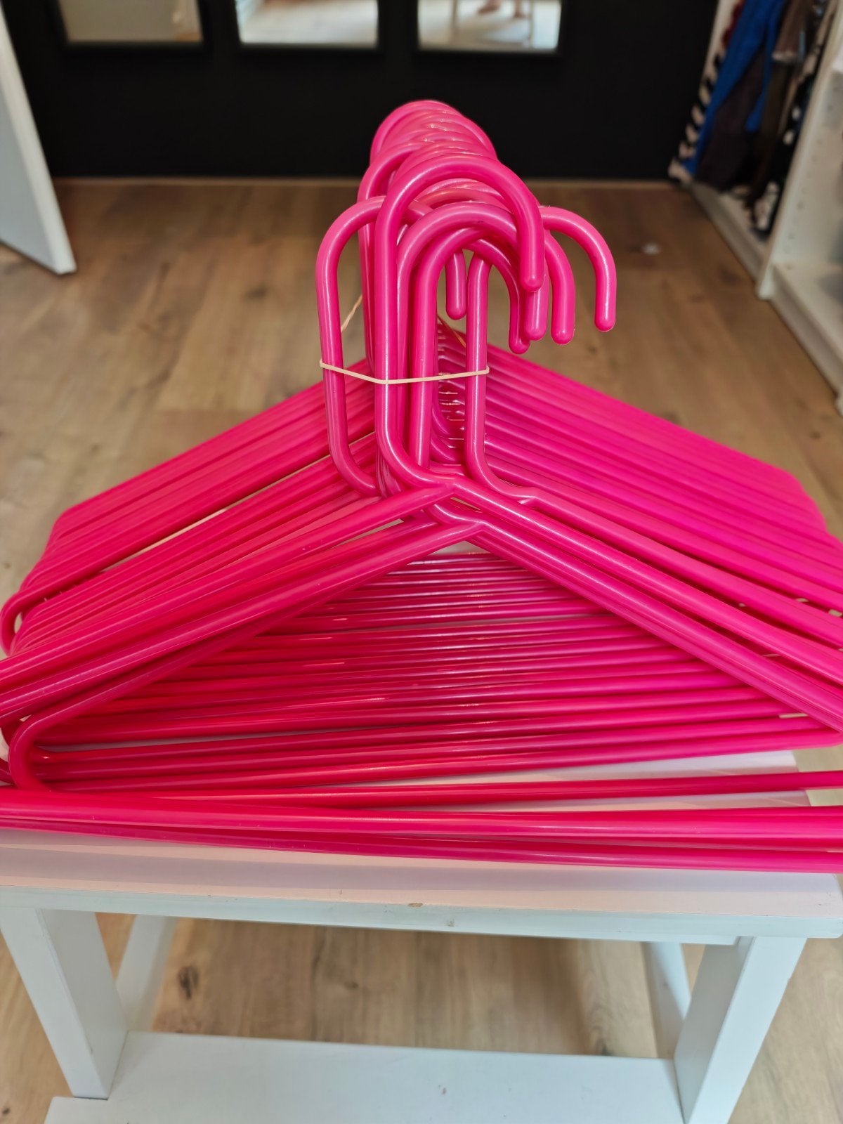 Roze kledinghangers (21 stuks), Ophalen of Verzenden, Gebruikt, Kunststof, Kinderen en Volwassenen