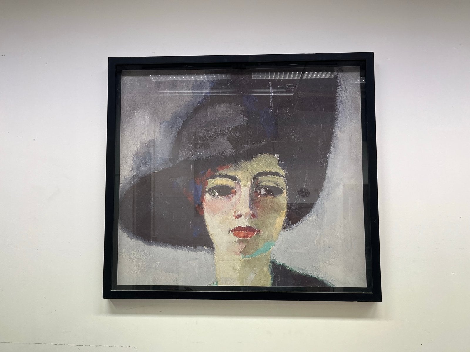 Modern kunstwerk: Vrouw met hoed, Antiek en Kunst, Kunst | Schilderijen | Modern, Ophalen