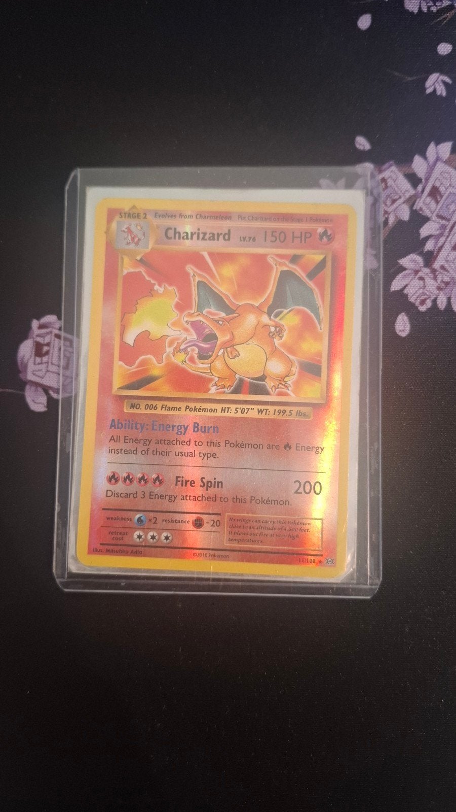 Charizard Pokémon Kaart - Holo reverse set, Ophalen of Verzenden, Gebruikt, Losse kaart