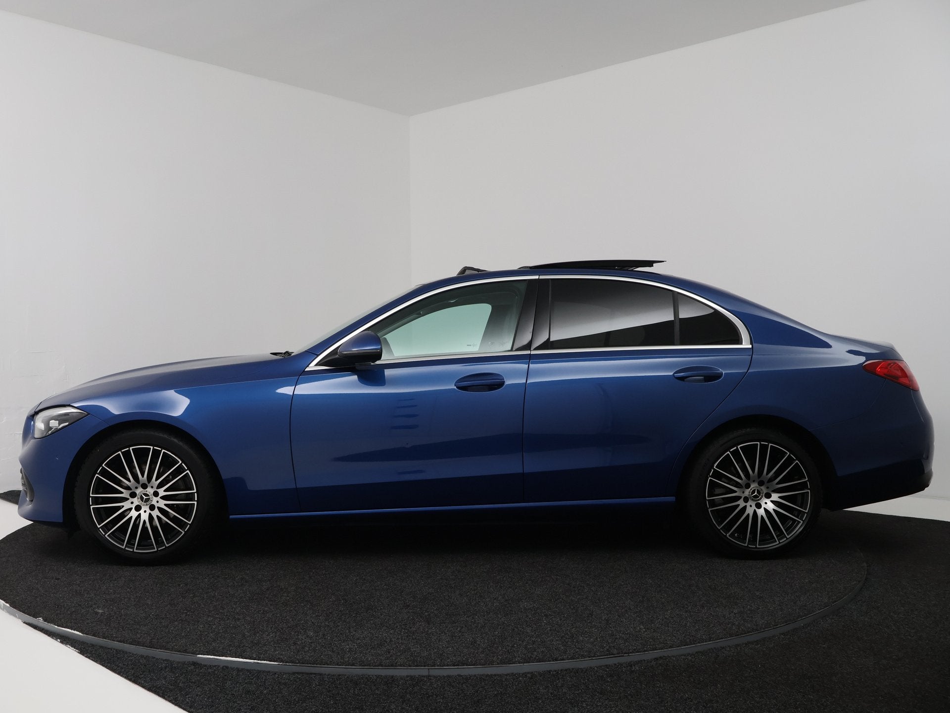Mercedes-Benz C-Klasse 180 Luxury Line Automaat | Elec. schu, Auto's, 12 maanden, 4 cilinders, Blauw, Bedrijf