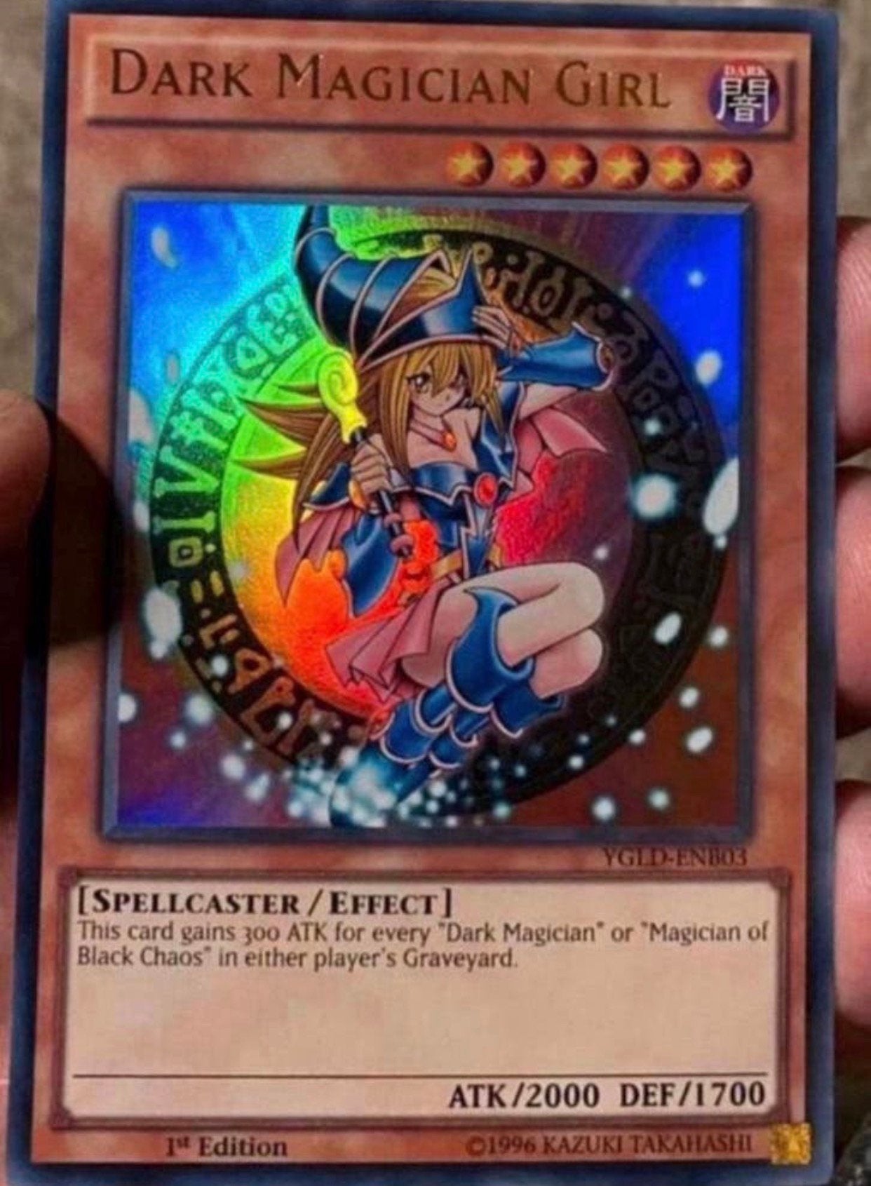 Yu-Gi-Oh! Dark Magician Girl YGLD 1st Edition !, Hobby en Vrije tijd, Verzamelkaartspellen | Yu-gi-Oh!, Ophalen of Verzenden, Zo goed als nieuw