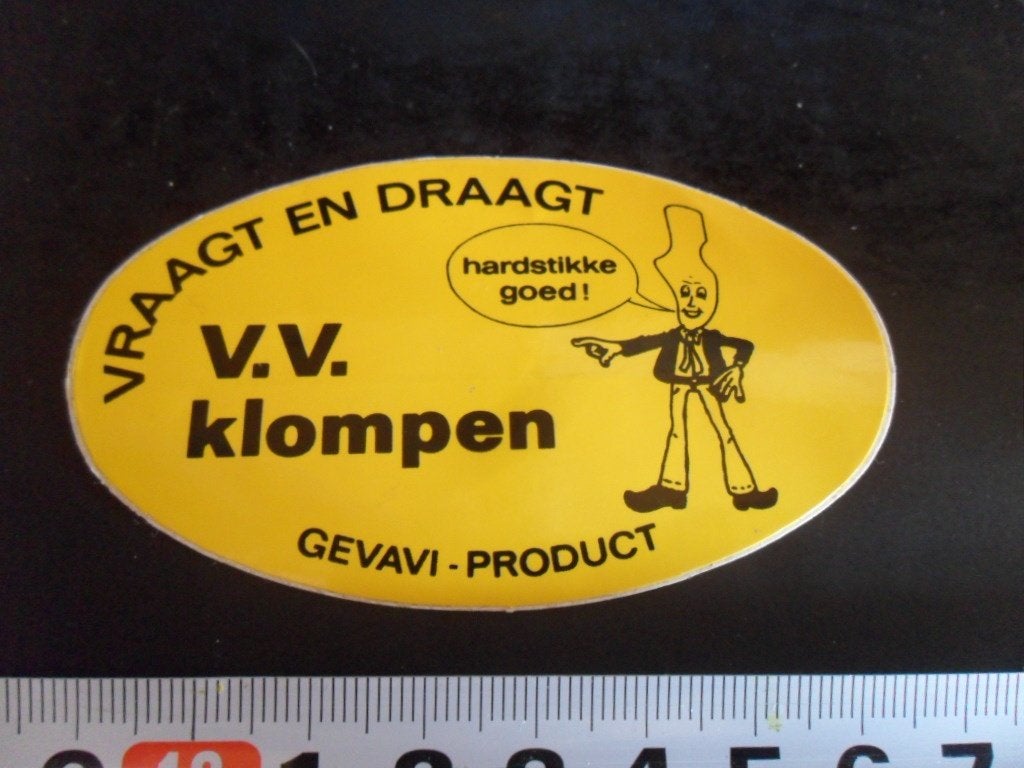 sticker vraagt en draagt VV KLOMPEN gevavi product, Ophalen, Zo goed als nieuw