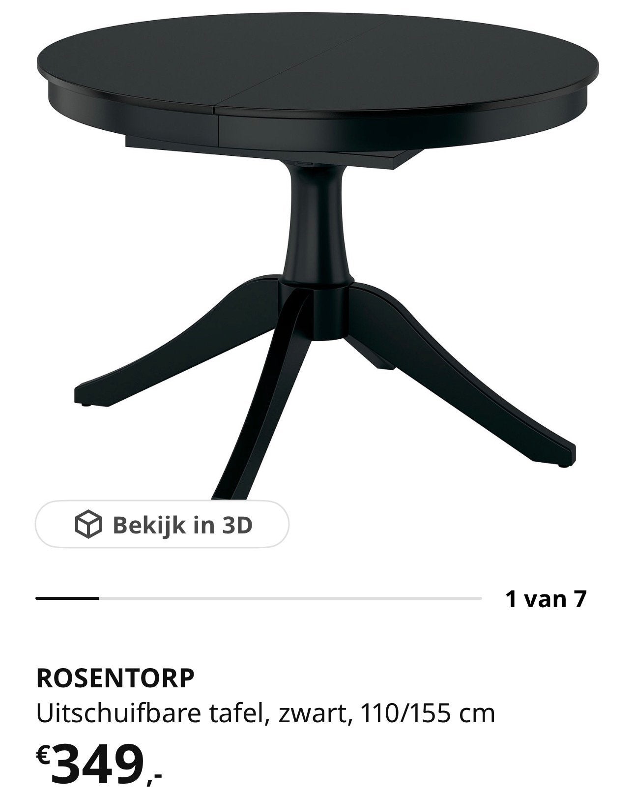 Ronde uitschuifbare eettafel 110 rond, Ophalen, Gebruikt, Rond, 100 tot 150 cm