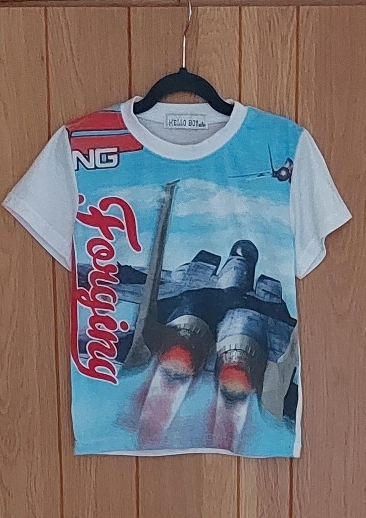 Hello Boy T-shirt met vliegtuigprint - Maat 98/104, Ophalen, Zo goed als nieuw, Hello Boy, Shirt of Longsleeve