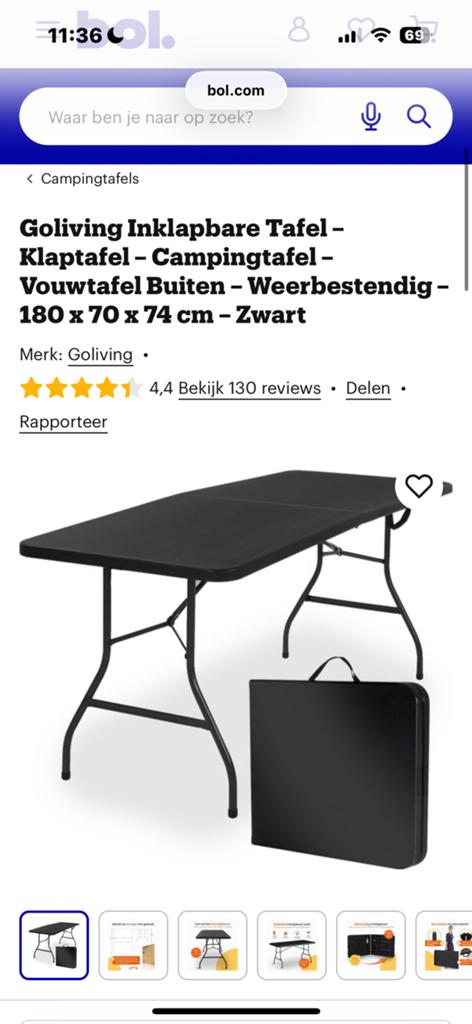 Goliving Inklapbare Tafel – Klaptafel – Campingtafel, Gebruikt, !, Ophalen of Verzenden, !