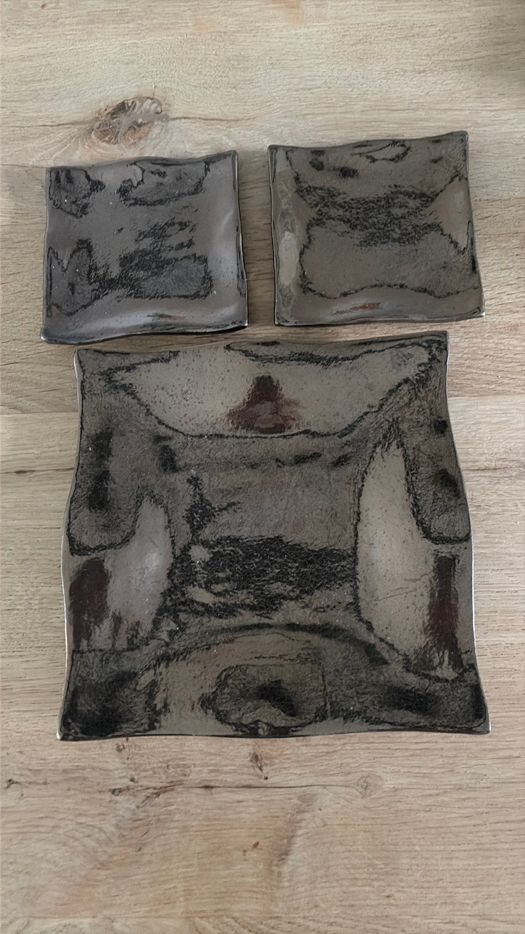 Set van 3 handgemaakte keramische schalen, Huis en Inrichting, Keuken | Servies, Keramiek, Nieuw, Ophalen of Verzenden, Schaal of Schalen