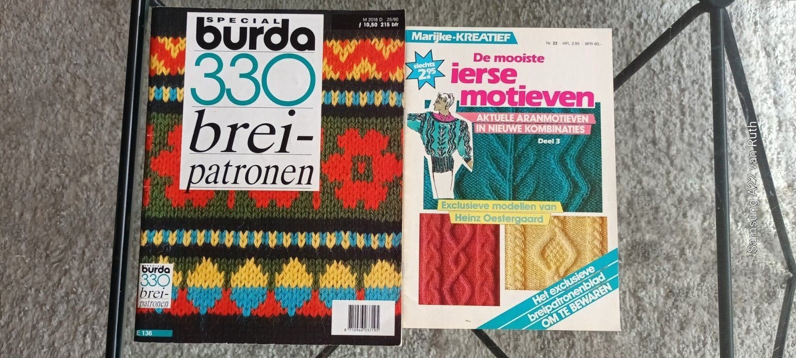 2 Breiboeken met Ierse Motieven en Patronen, Ophalen of Verzenden, Gebruikt, Breien, Patroon of Boek
