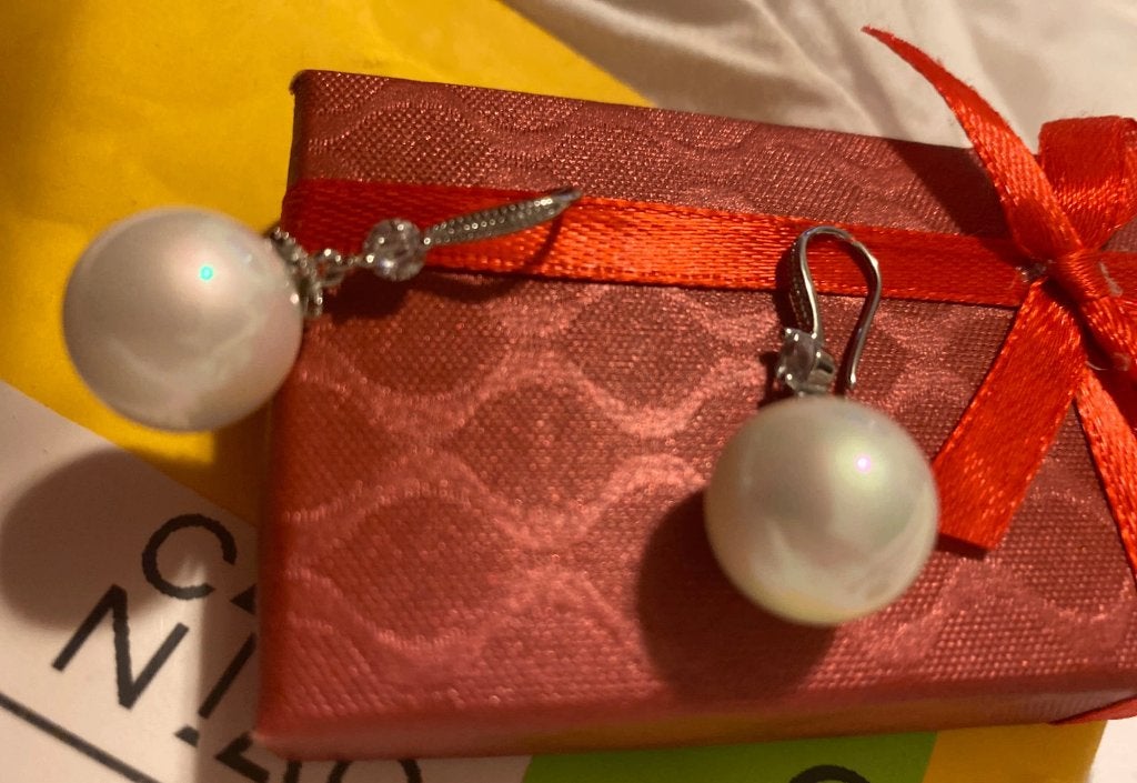Zilveren Parel Oorbellen Sieraad Zilver Oorbel Dames Vrouwen, Verzenden, Nieuw, Overige kleuren, Zilver