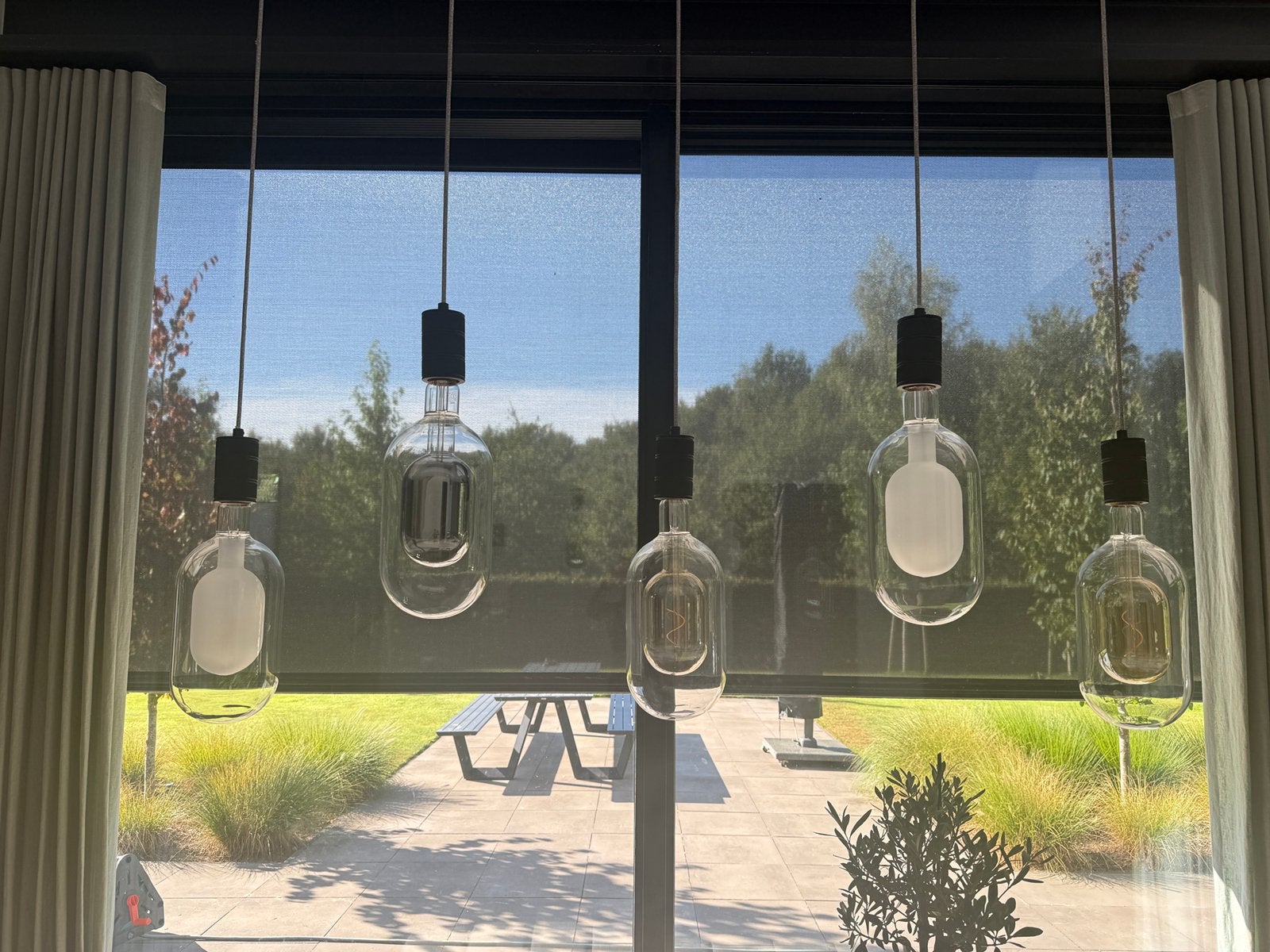 5 x calex fusion sundsvall lampen met 5x fitting zwart, Ophalen, E27 (groot), Led-lamp