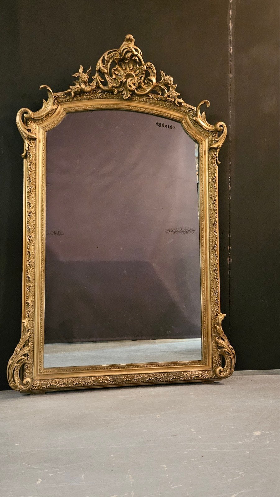 Antieke spiegel...(0.98x1.52 hoog.), Ophalen of Verzenden, Rechthoekig, Minder dan 50 cm