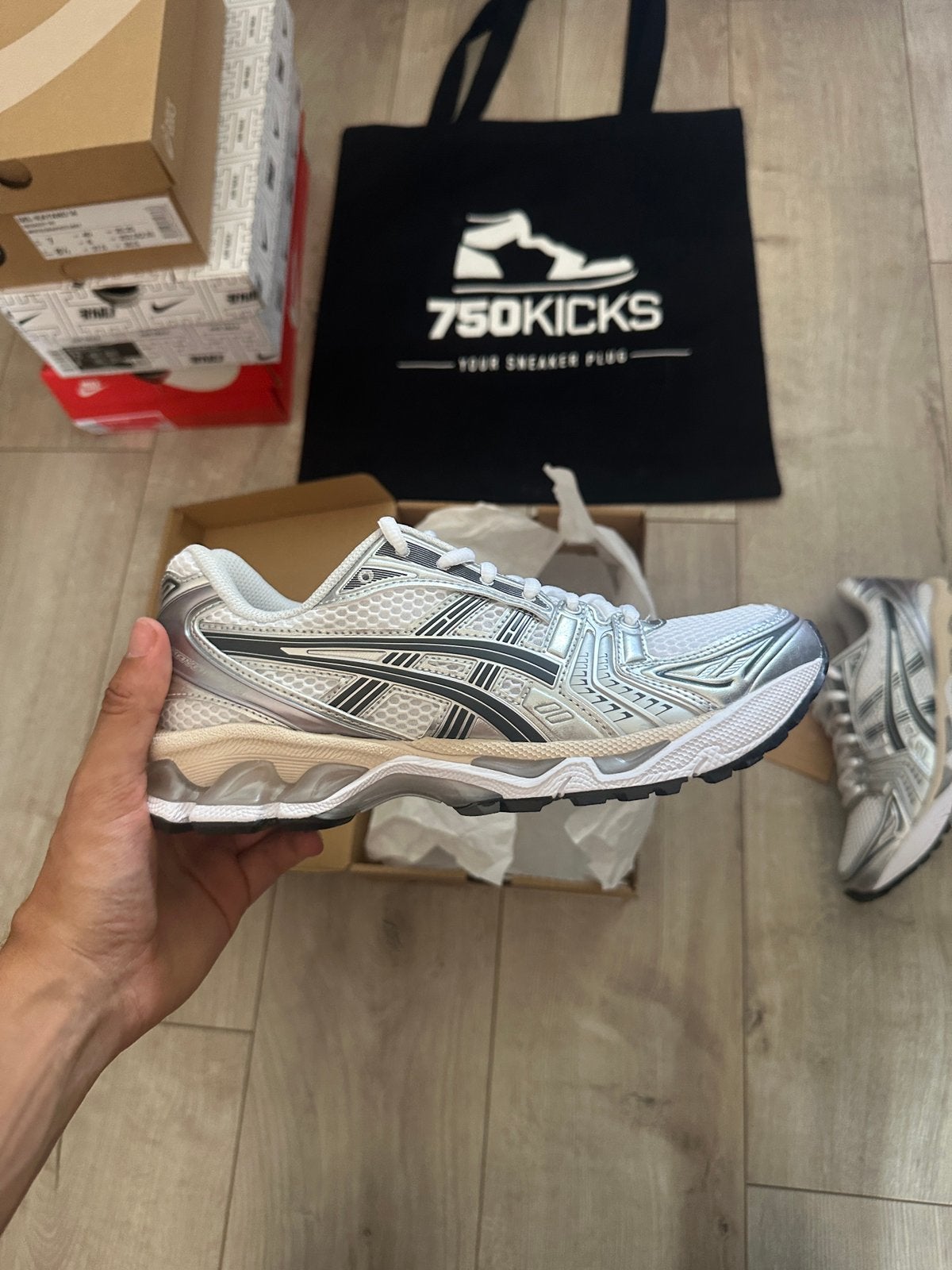 Asics Gel-Kayano 14 White Graphite Grey Maat EU39,5 39.5, Overige kleuren, Nieuw, Ophalen of Verzenden, A