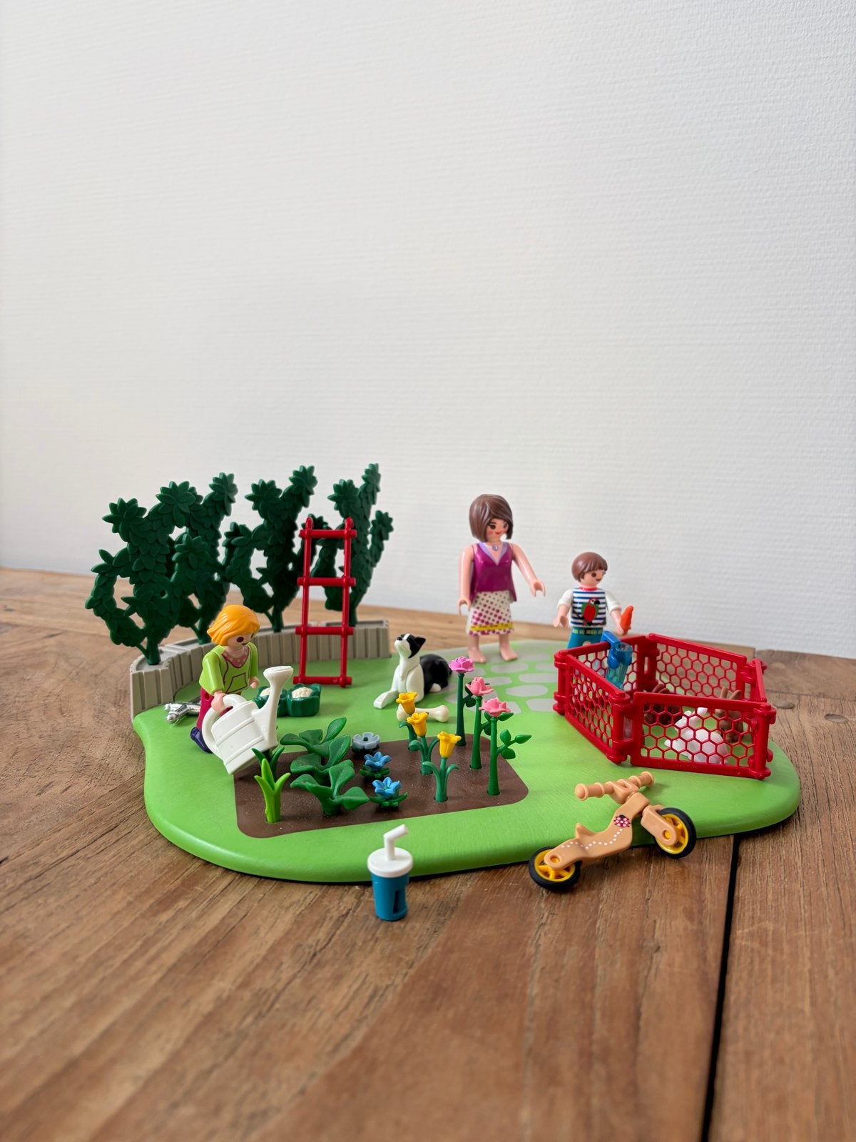PLAYMOBIL Tuin met konijnenhok en figuren, Ophalen of Verzenden, Zo goed als nieuw