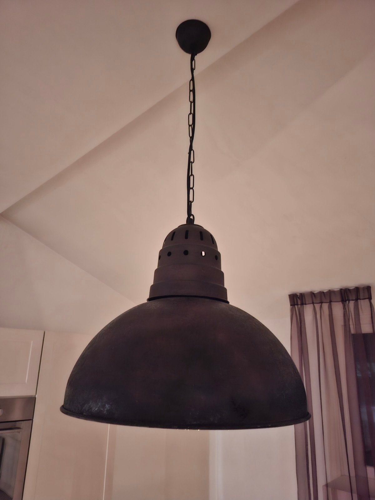 Industriële hanglamp - robuust en sfeervol, Ophalen, Gebruikt, E27 (groot), Metaal