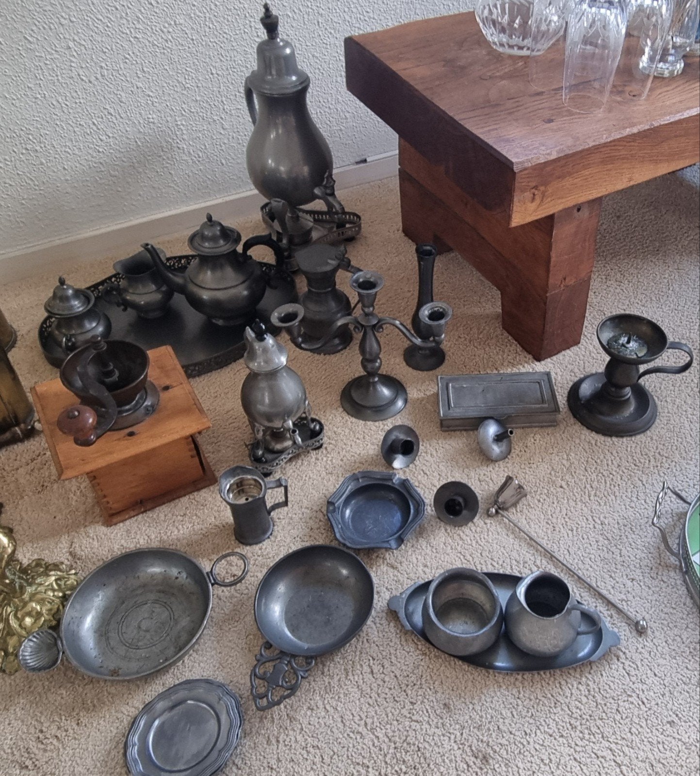 Tinnen artikelen., Antiek en Kunst, Ophalen