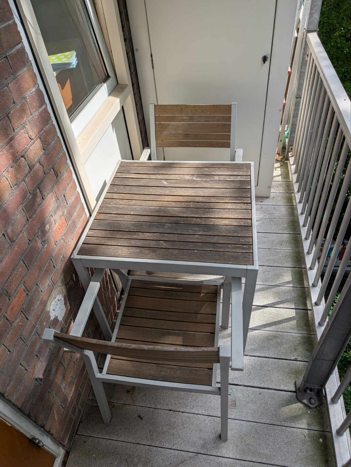 Balkonset: 2 stoelen en tafel, Ophalen, Hout, 2 zitplaatsen