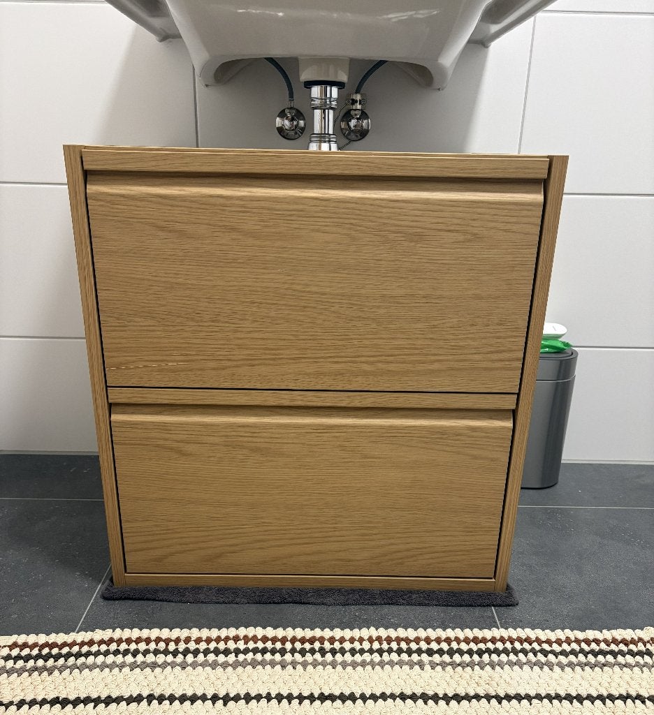 Nieuwe IKEA Badkamerset | Wastafelkast & Hoge Kast | Eiken, Huis en Inrichting, Badkamer | Badkamermeubels, Nieuw, Wastafelkast