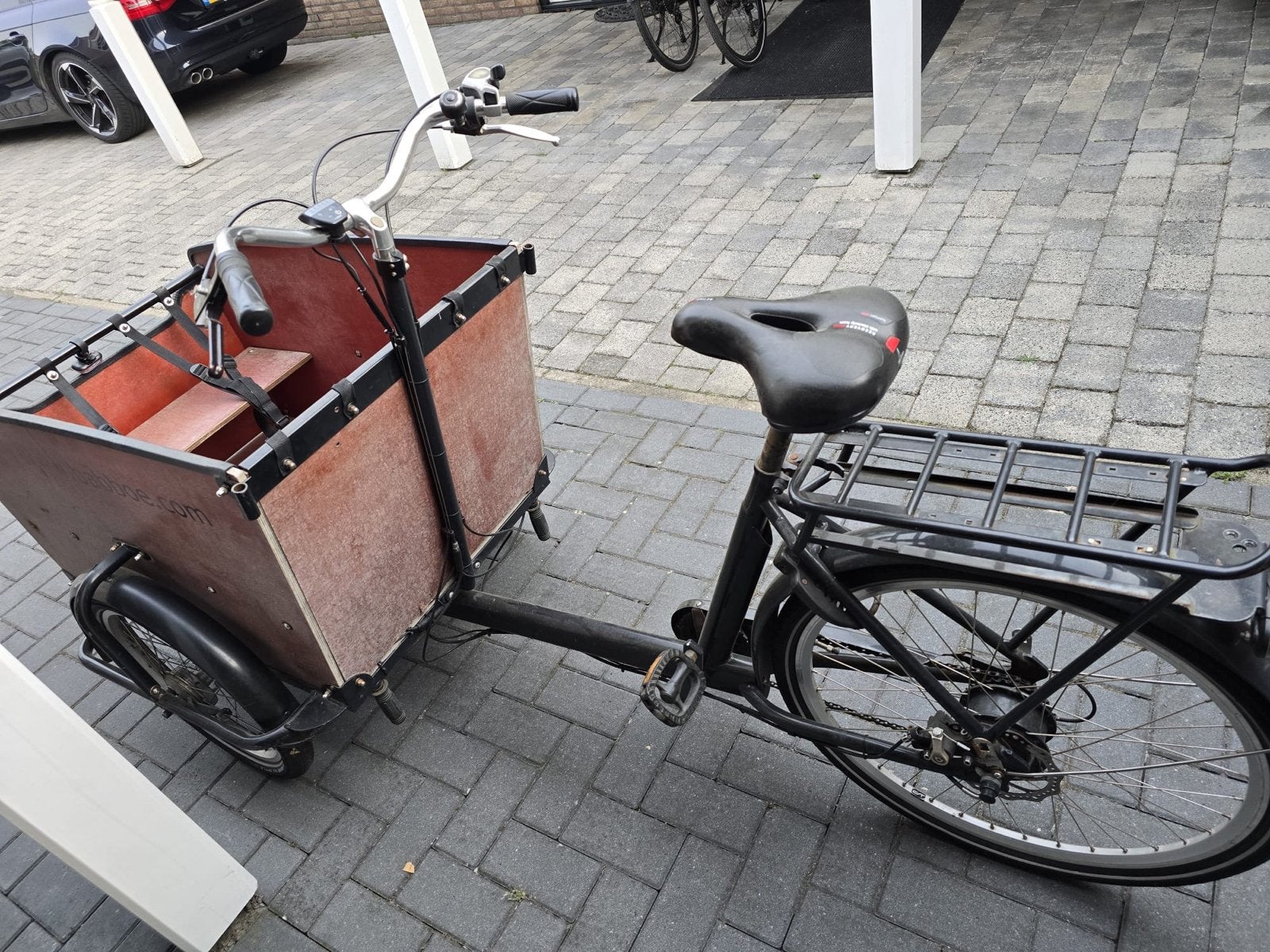 Babboe Big E elektrische bakfiets, Fietsen en Brommers, Gebruikt, 3 kinderen, Velgrem, Elektrisch