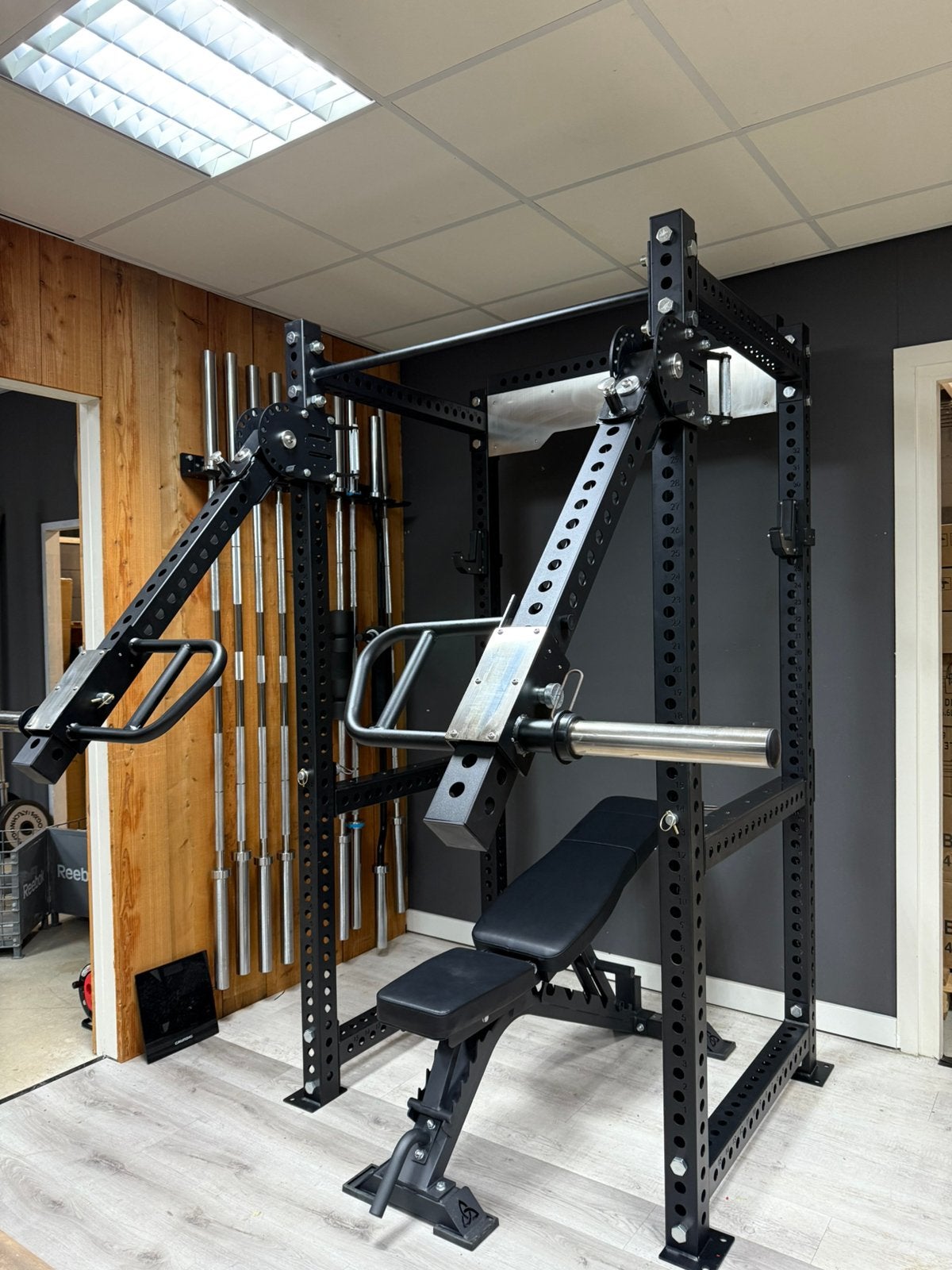 Powerrack inclusief jammer arms, chest, shoulder, press, row, Overige typen, Ophalen of Verzenden, ., Info@fitnesstradingtothemax.nl