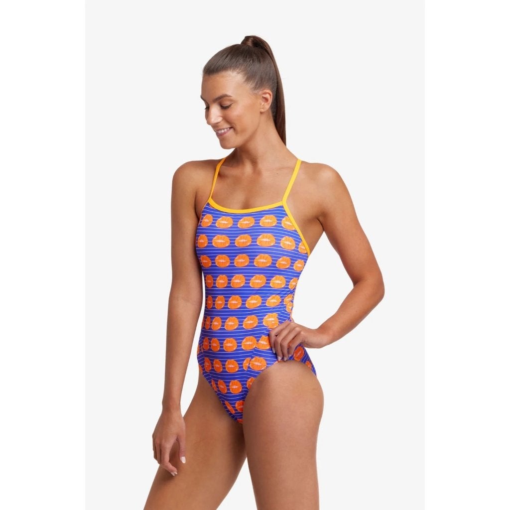Nieuw Funkita Ladies Single Strap One Piece Lippy Love, Blauw, Nieuw, Funkita, Sales@wayfunky.com