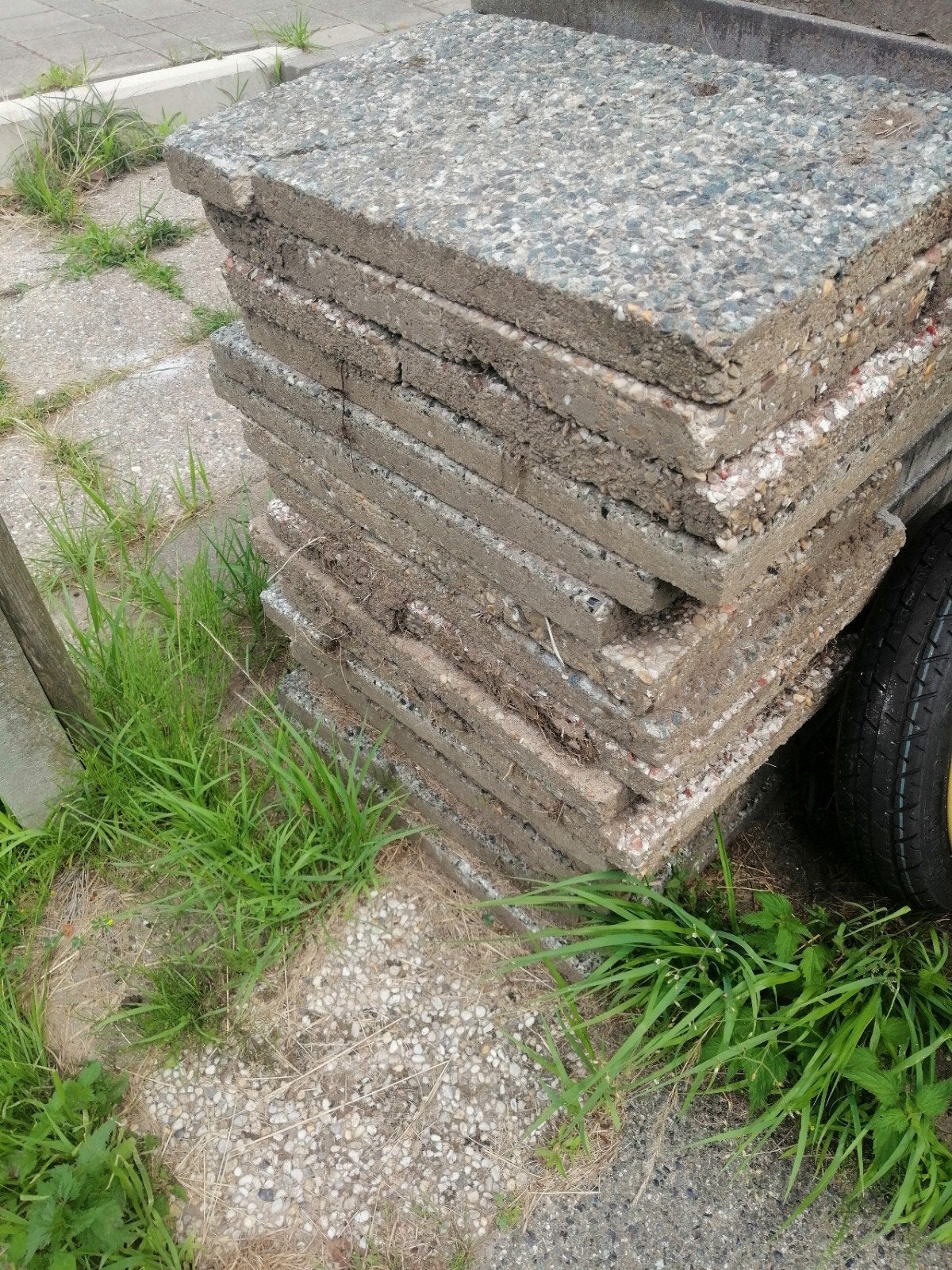 Gratis bestrating, grindtegels, stones., Tuin en Terras, Tegels en Klinkers, Ophalen, Gebruikt, Beton, Terrastegels