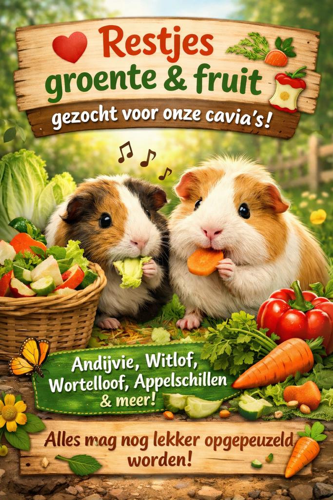 Groente- en fruitresten gezocht voor mijn cavia’s., Ophalen, Knaagdier of Konijn