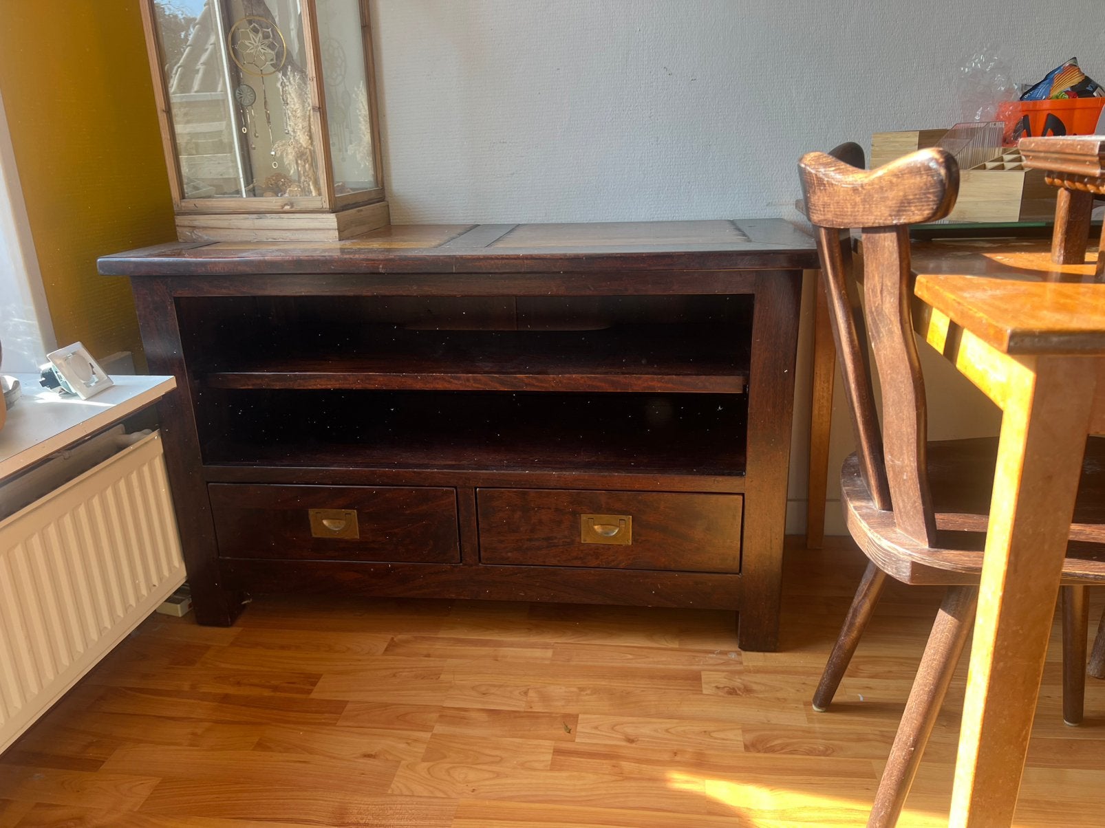 Houten TV meubel met lades - Gratis af te halen, Huis en Inrichting, Ophalen, Gebruikt, 100 tot 150 cm, Minder dan 100 cm