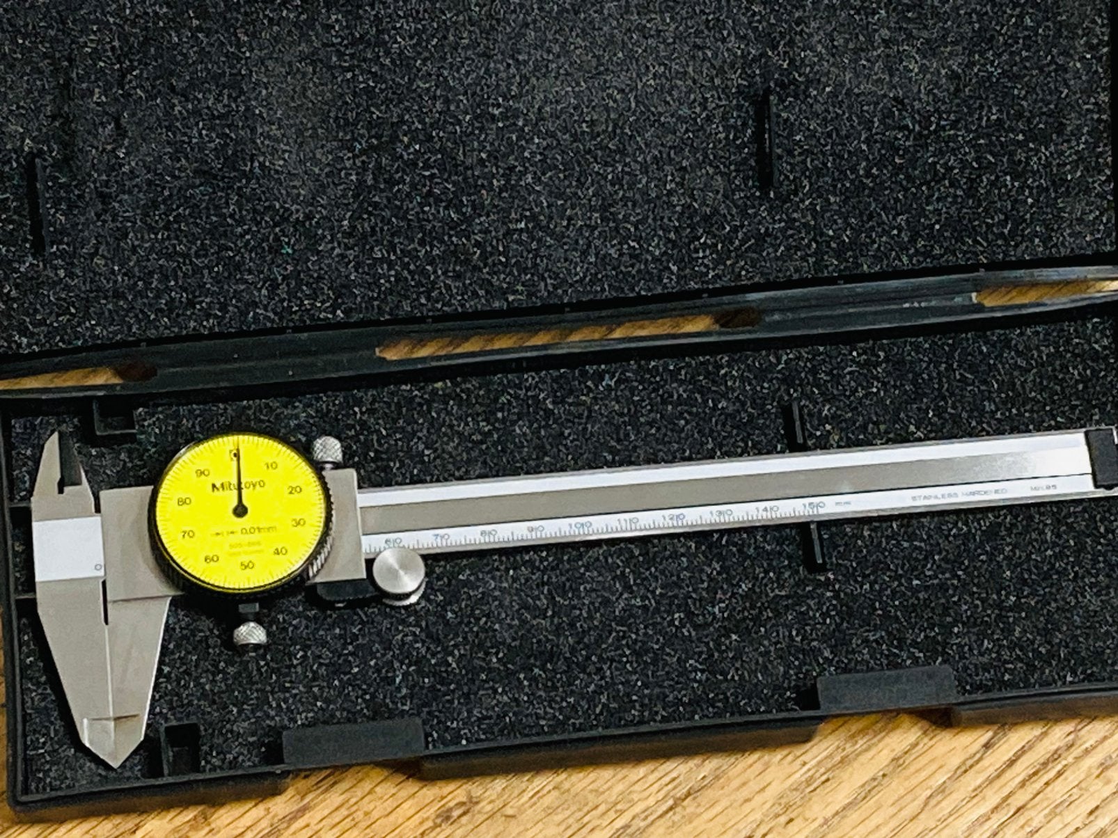 Mitutoyo klok schuifmaat 0-150x0.01 mm draaibank, Ophalen of Verzenden, Zo goed als nieuw