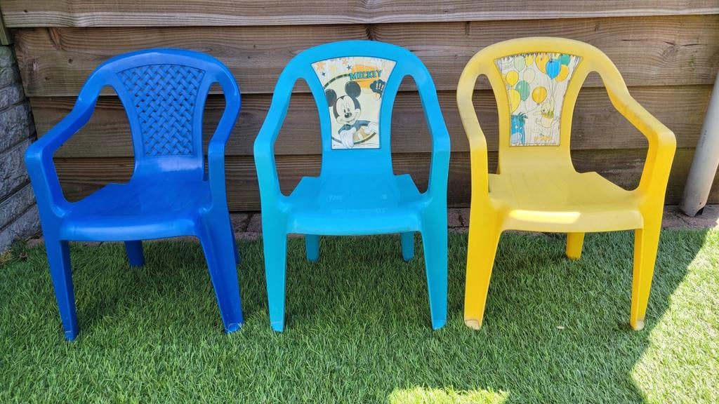 Plastic kinderstoelen, Tuin en Terras, Ophalen, Gebruikt, Plastic