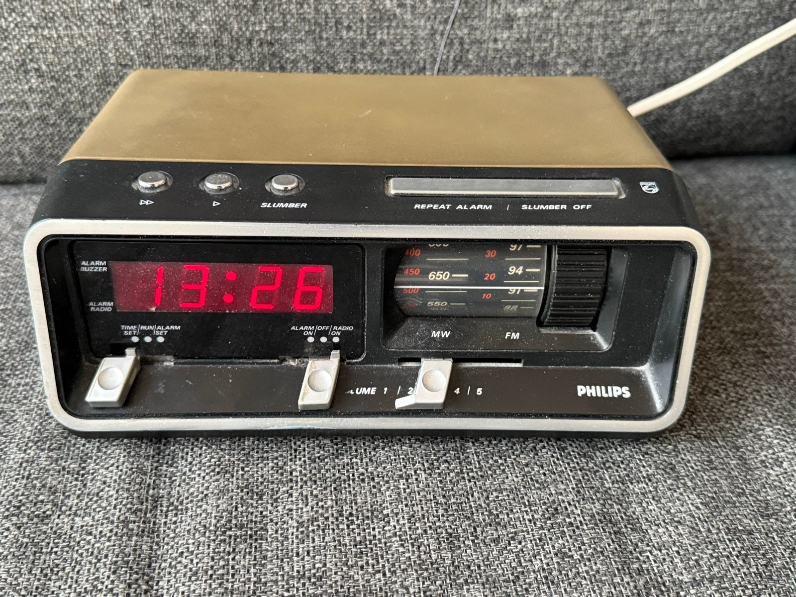 Vintage Philips wekkerradio 90AS160/00 - MW/FM, Ophalen of Verzenden, Gebruikt, Radio