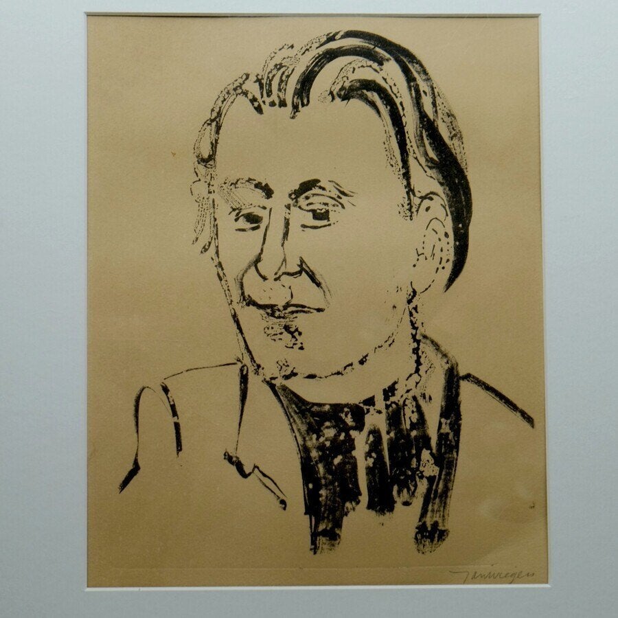 Litho - portret van een majoor, Ingelijst, Ophalen of Verzenden, Portret en Figuren, Lithografie