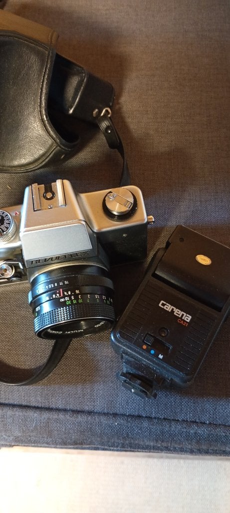 Revueflex TL25 Analoge Spiegelreflexcamera met Flitser, Ophalen, Gebruikt, Spiegelreflex, Overige Merken