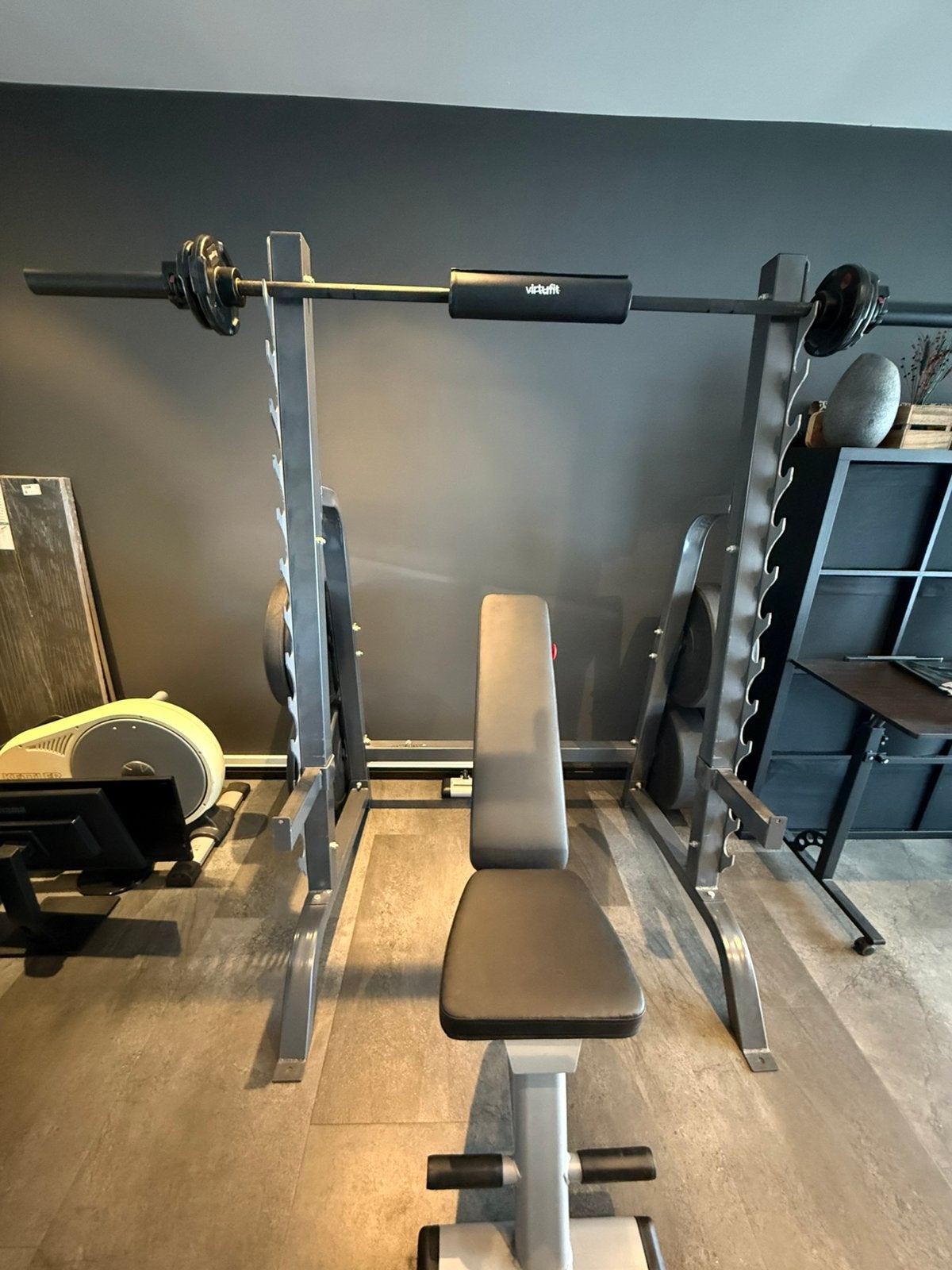 Complete Homegym | Plates | Stang | Rack | Bank | Dumbbells, Ophalen, Zo goed als nieuw, Fitnessbank