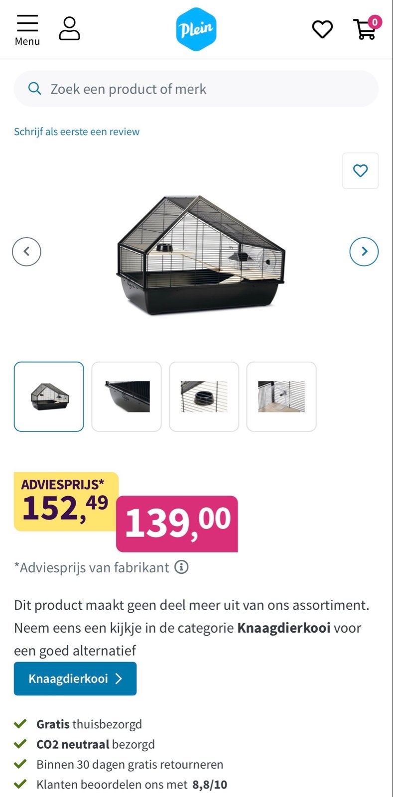 Zo goed als nieuwe hamsterkooi, Dieren en Toebehoren, Kooi, Zo goed als nieuw, Ophalen, Minder dan 60 cm