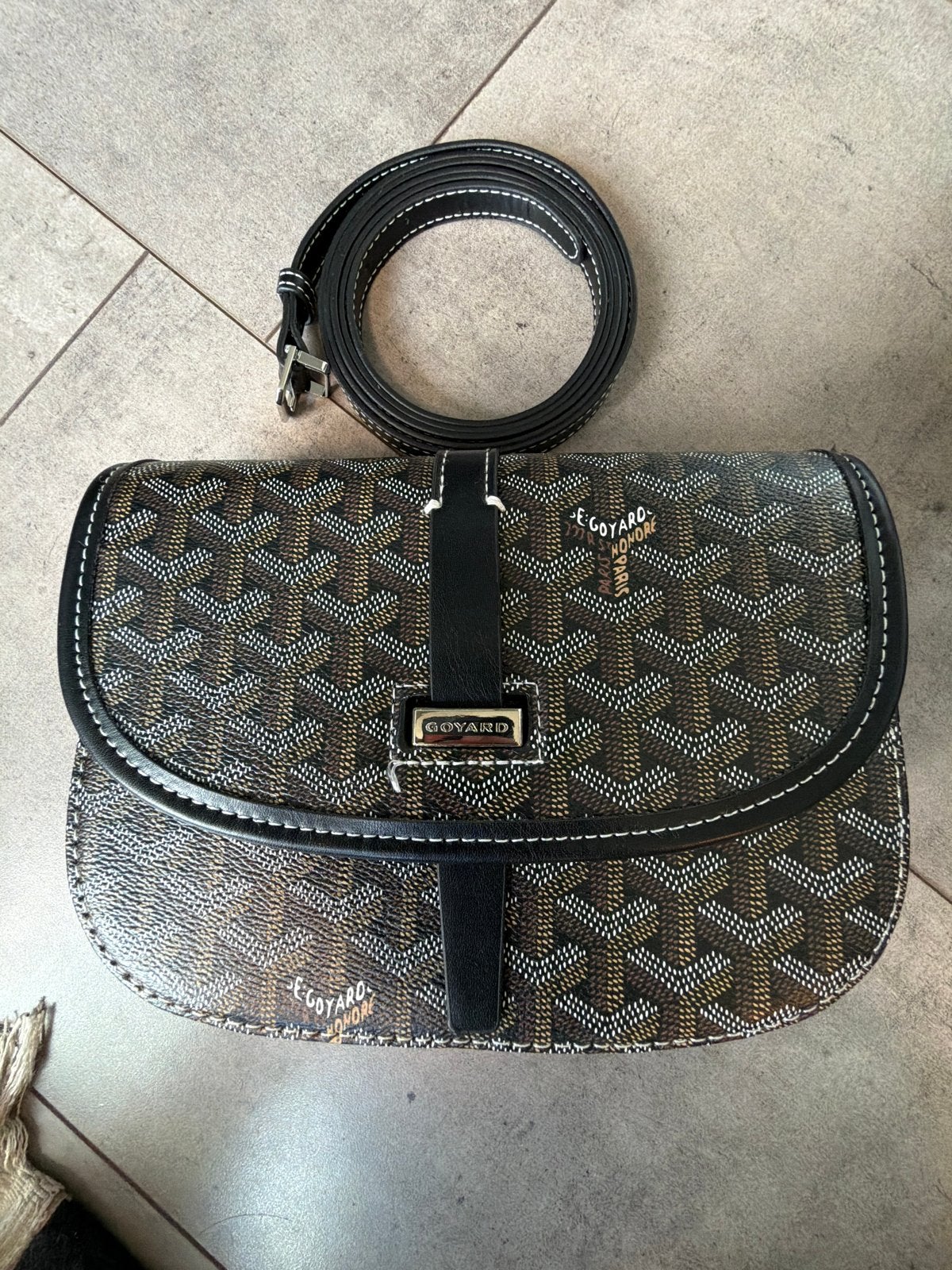 Goyard Schoudertasje - Zwart/Bruin met Goyardine print, Ophalen of Verzenden, Nieuw, Bruin