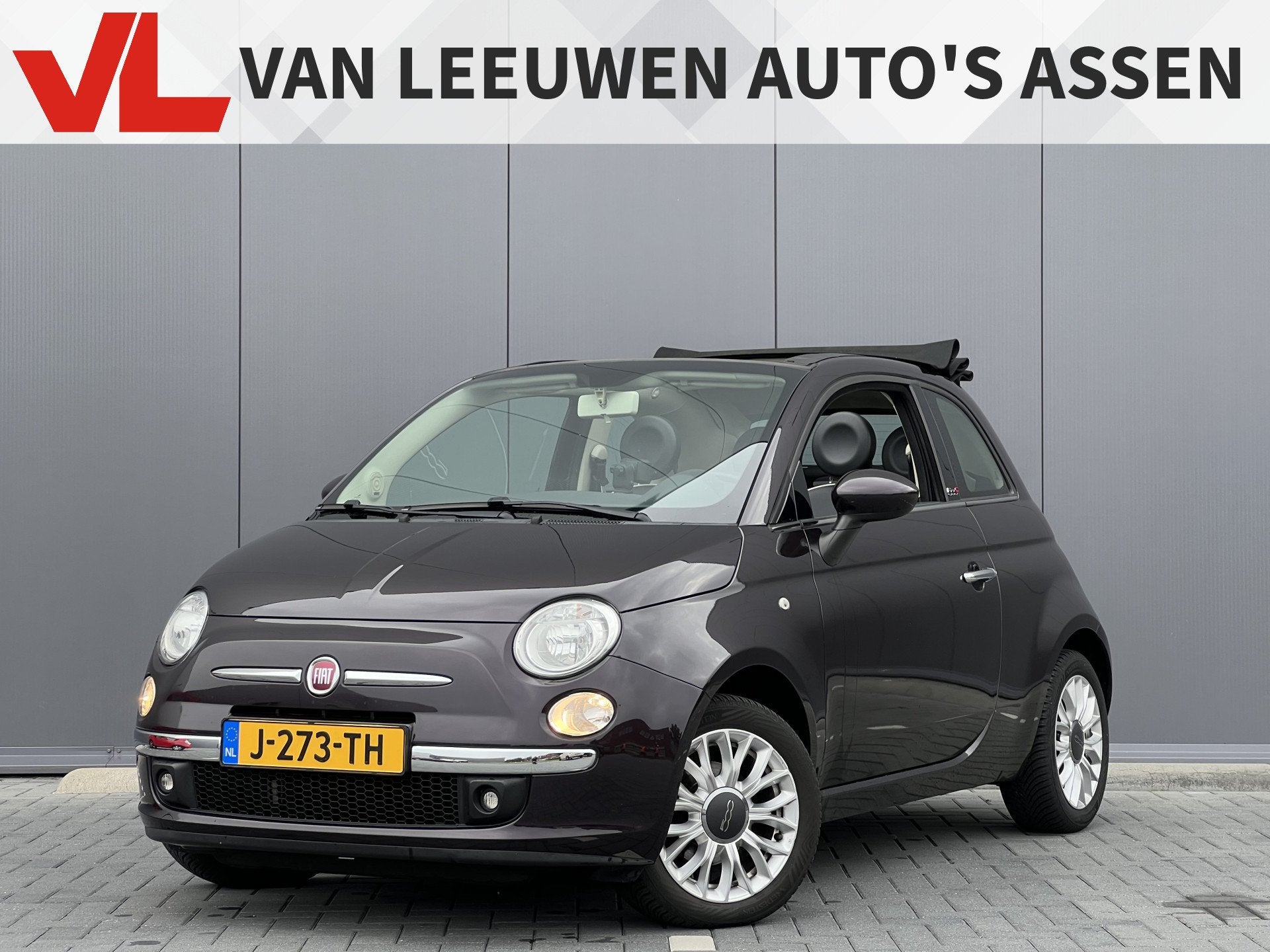 Fiat 500C 1.2 Popstar | RIJKLAAR | Paars | Nette auto, Voorwielaandrijving, Stof, Gebruikt, Cabriolet