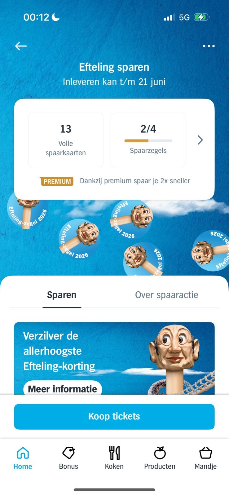 13 spaarkaarten Efteling korting, Drie personen of meer, Kortingskaart