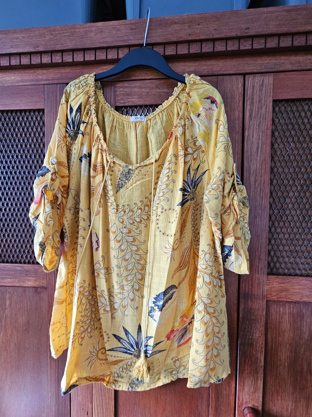 paprika top/ blouse, Kleding | Dames, Blouses en Tunieken, Geel, Maat 46/48 (XL) of groter, Ophalen of Verzenden, Zo goed als nieuw