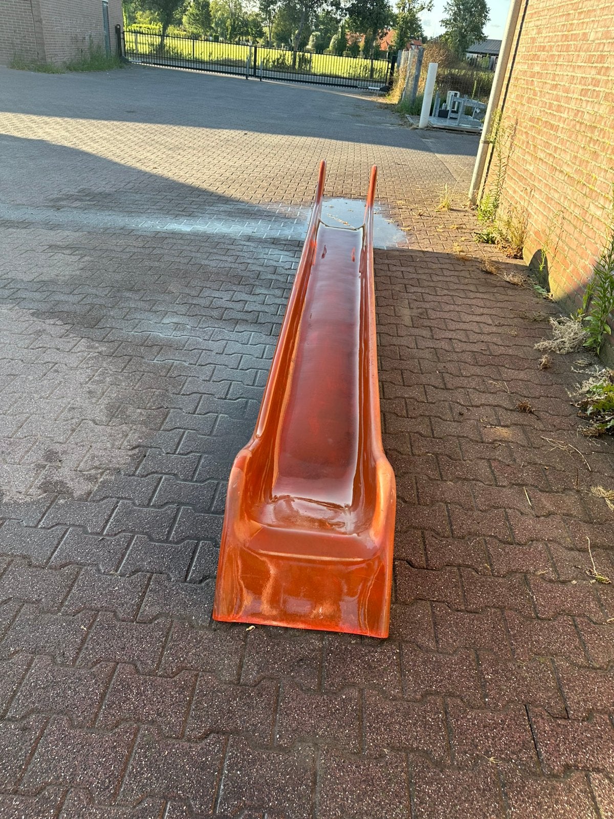 Grote Polyester Glijbaan 4 Meter Oranje Schoon Goede Staat, Ophalen, Zo goed als nieuw