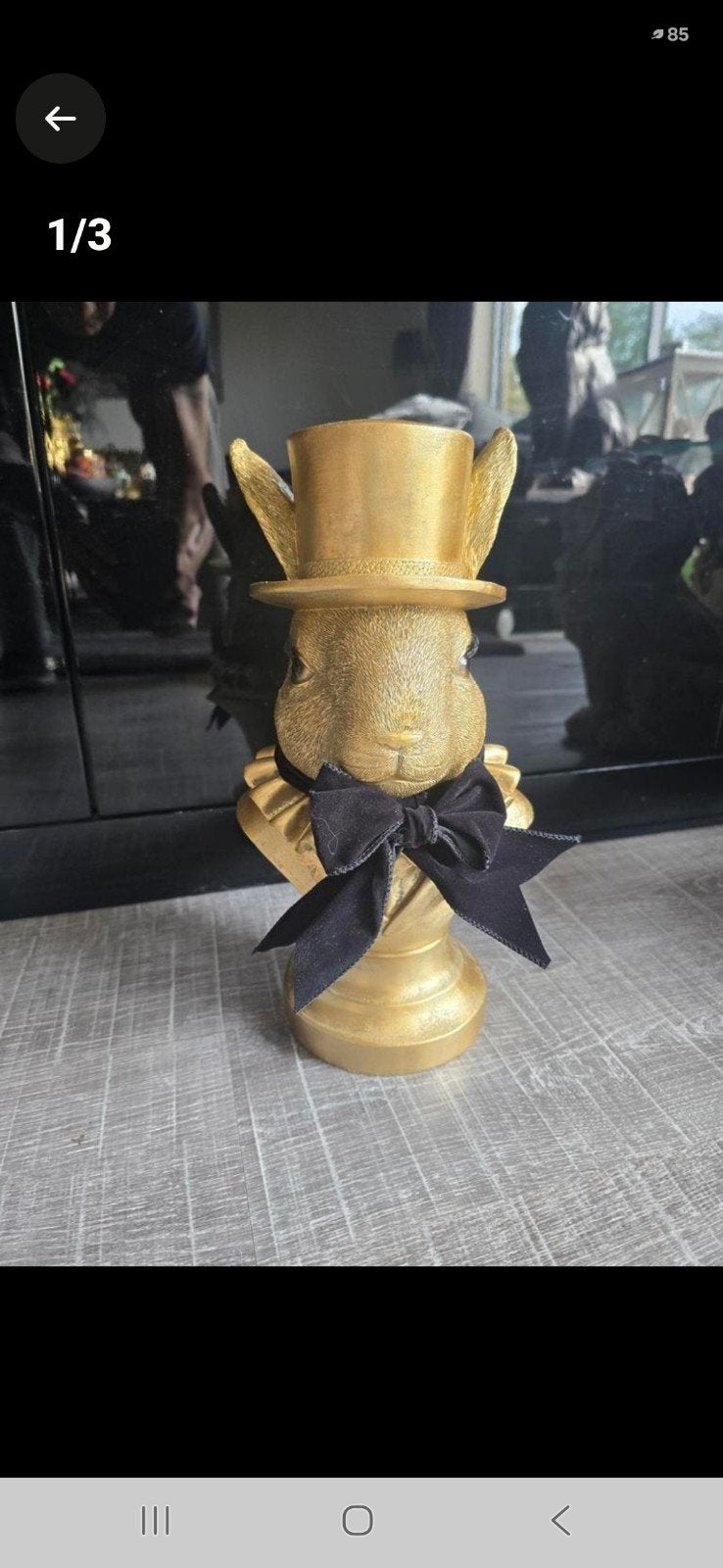 Uniek en stijlvol decoratief beeld van een gouden konijn, Ophalen of Verzenden, Nieuw, Dier