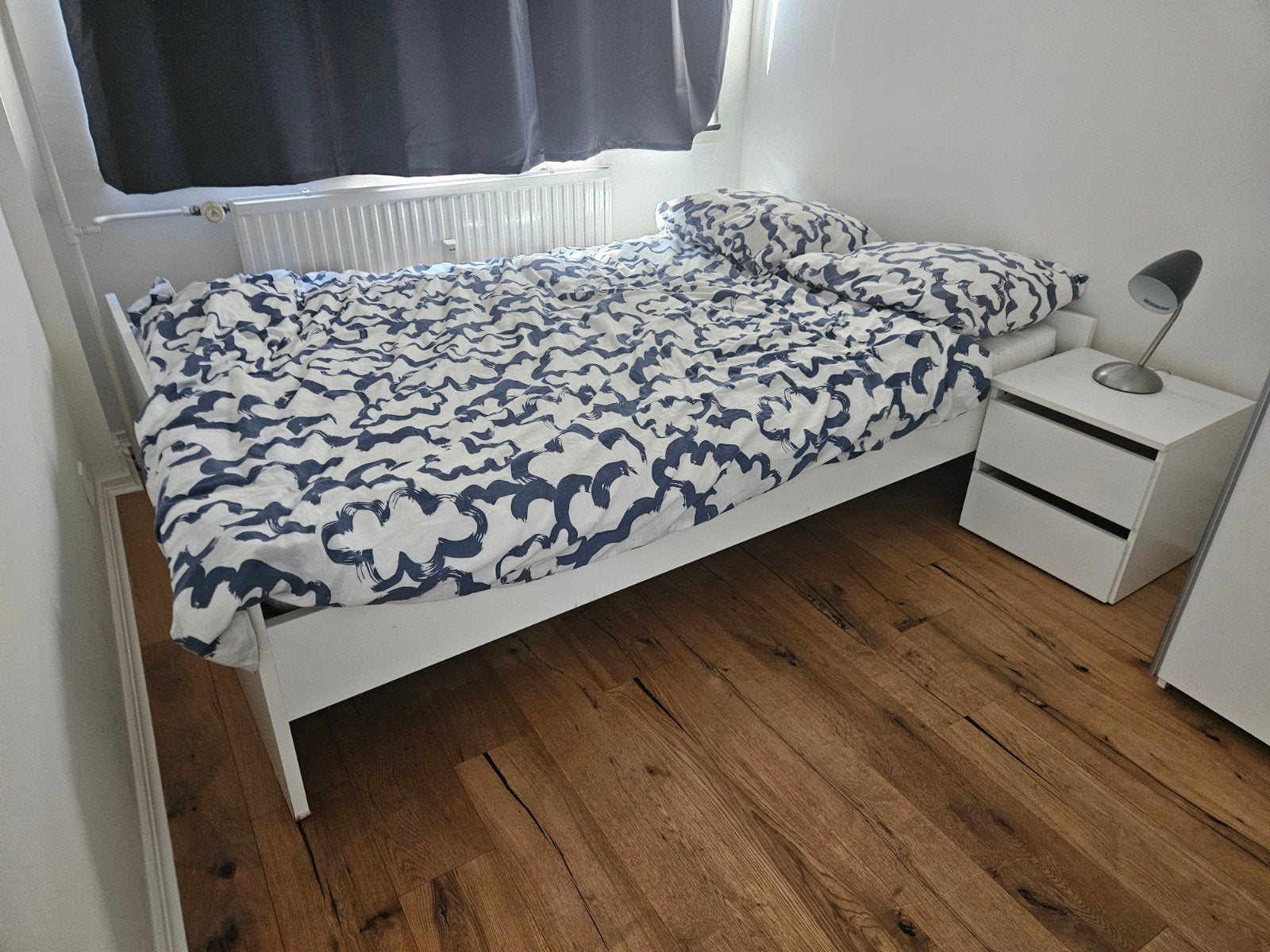 Ikea Brimnes bed 140x200 incl. lattenbodem en matras, Huis en Inrichting, Ophalen, Gebruikt, Wit, Tweepersoons