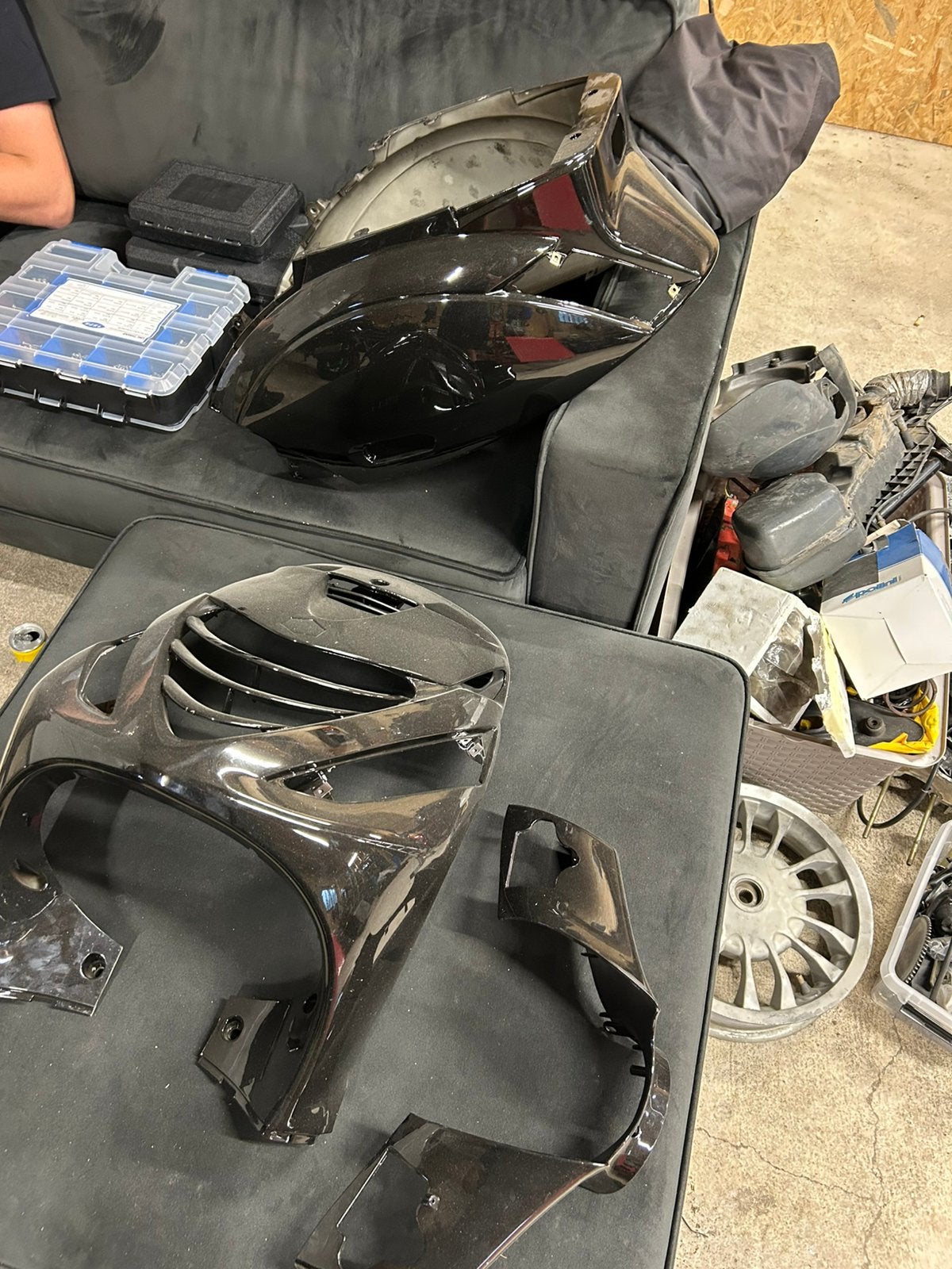 Piaggio zip sp 2000 hoogglans zwarte kappenset, Ophalen of Verzenden