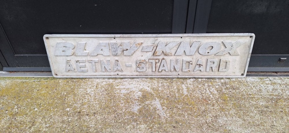 Set van 2 machine platen, typeplaat van gegoten aluminium💪, Reclamebord, Gebruikt, ., Ophalen of Verzenden
