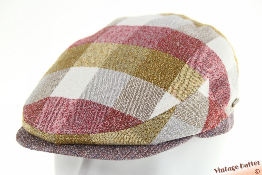 Platte pet Hatland Yip Red bordeaux khaki katoenmix 56 en 60, 60 cm (XL, 7½ inch) of meer, Nieuw, Ophalen of Verzenden, Pet