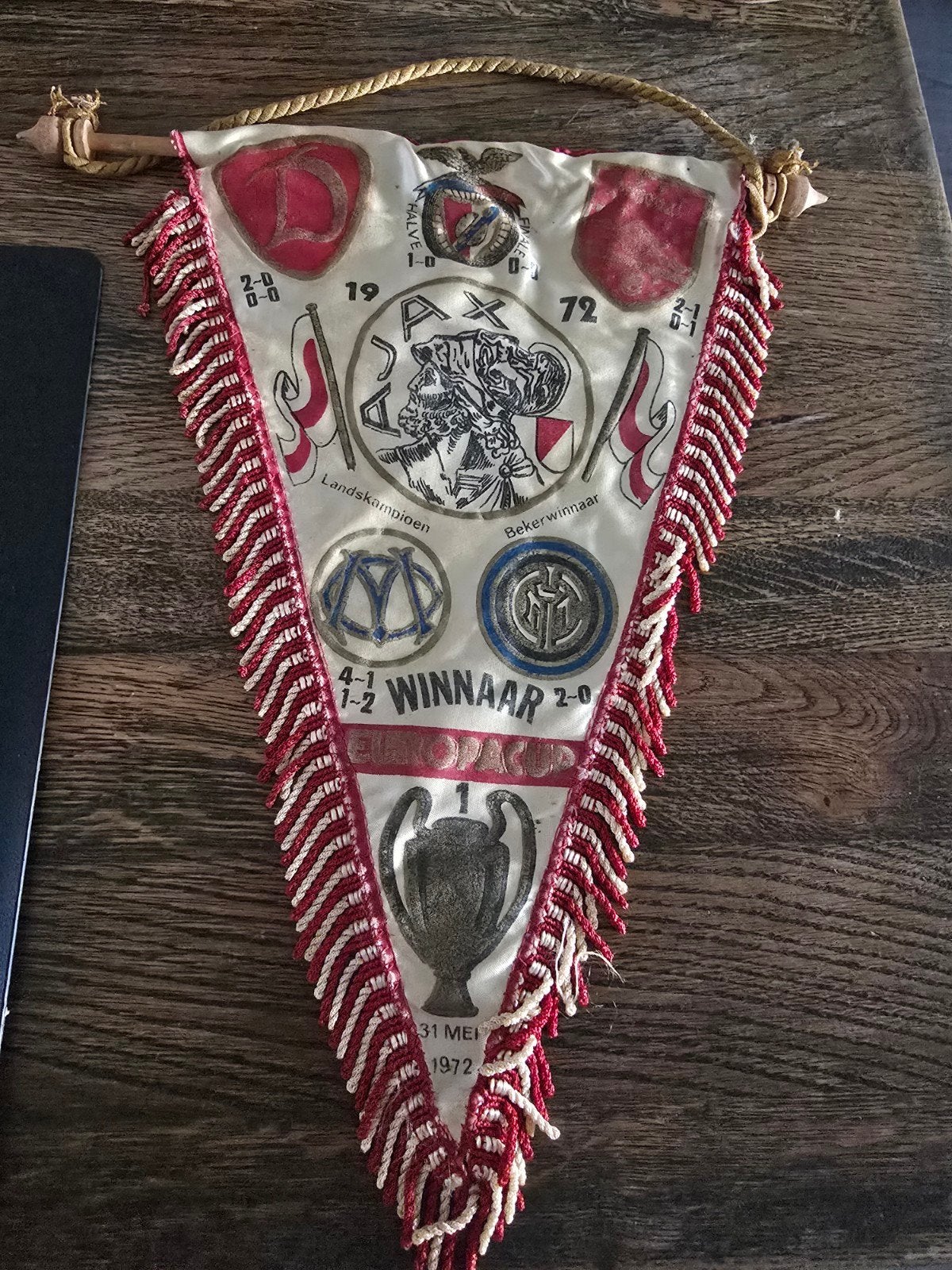 Vintage Ajax Vaantje - Europacup Winnaar 1972, Verzamelen, Ophalen of Verzenden, Gebruikt, Ajax