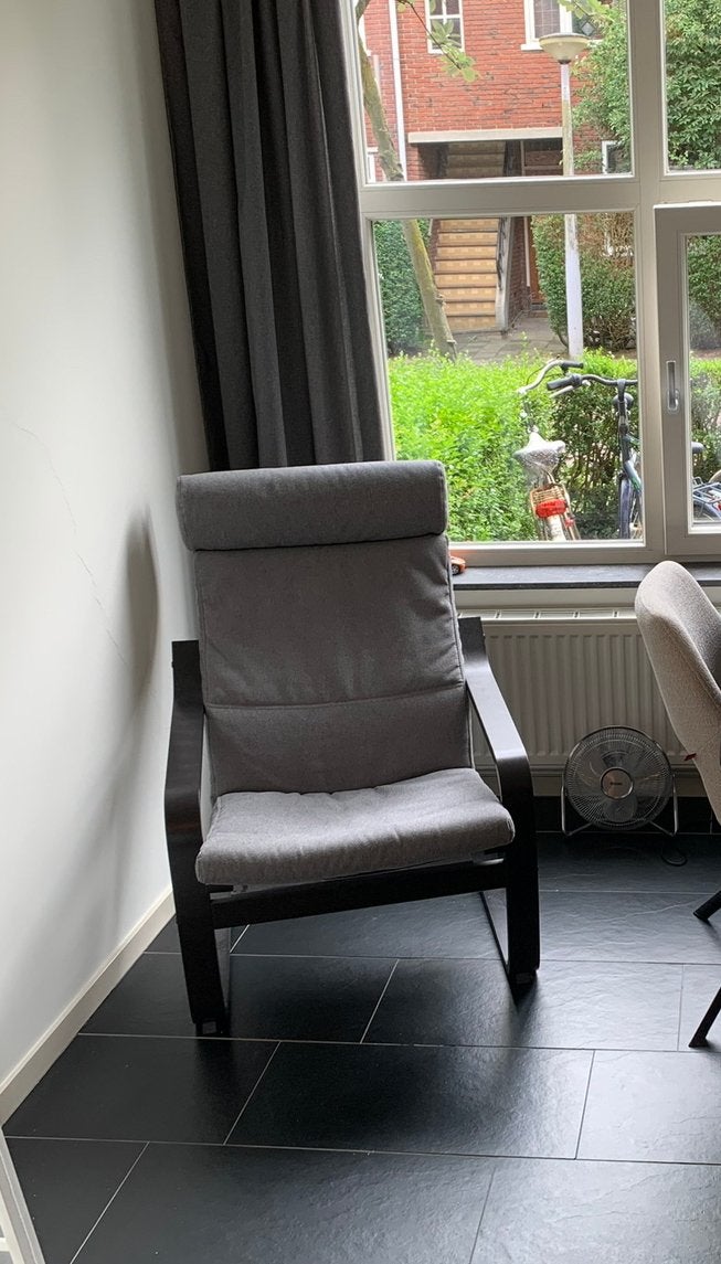 Ikea Poang stoel - zwart, Ophalen, Hout, Zwart, Zo goed als nieuw