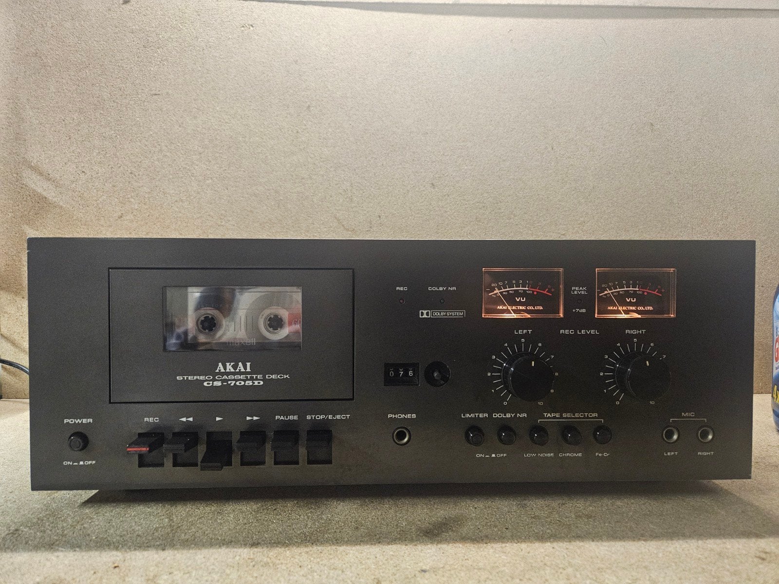 Akai CS-705D Stereo Cassette Deck - refurbished, Ophalen, Enkel, Akai, Tape counter