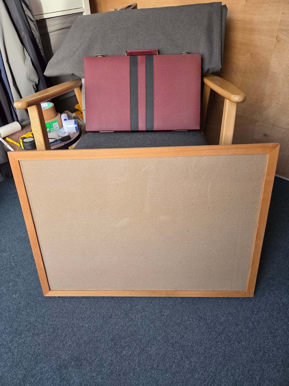 Houten fotolijst met glas, 60x80 cm, Ophalen, Bruin, Hangend, Gebruikt
