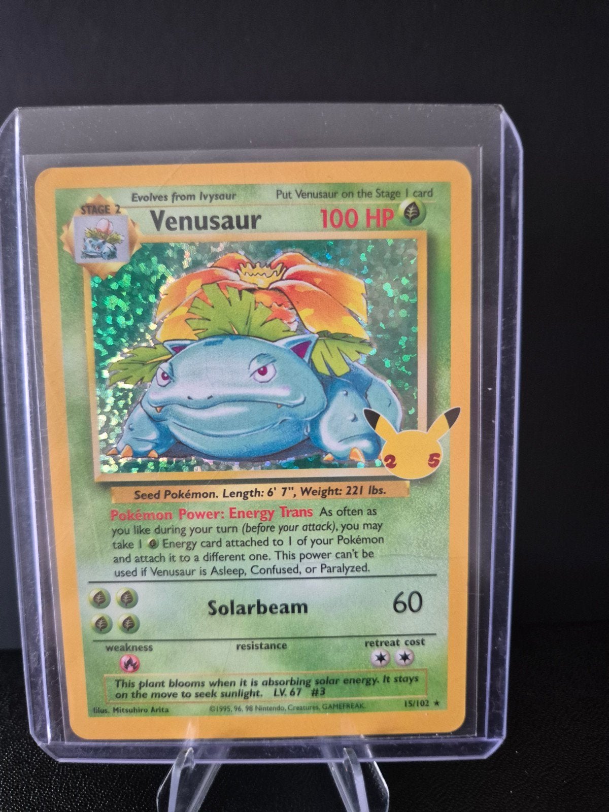 Venusaur 15/102 Celebrations Pokémon Kaart, Hobby en Vrije tijd, Verzamelkaartspellen | Pokémon, Ophalen, Zo goed als nieuw, Losse kaart