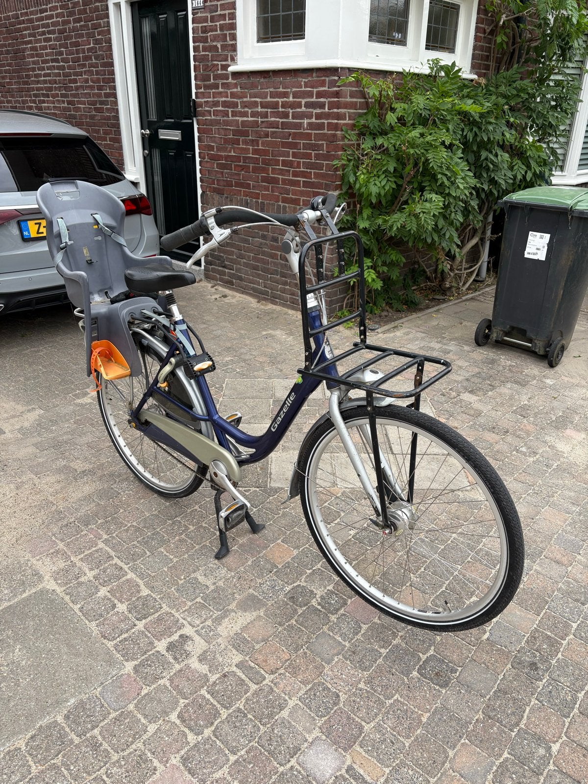 Gazelle Damesfiets met kinderzitje, Fietsen en Brommers, Fietsen | Dames | Damesfietsen, Ophalen, Gebruikt, Gazelle